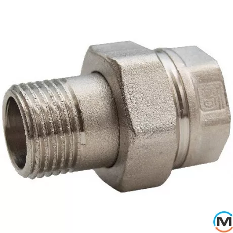 Зганяння-амер НІКЕЛЬ Fado 20 3/4" пряма, Тип різьблення: Внутрішня/Зовнішня, Діаметр різьблення: 3/4", Виконання: Пряма, Матеріал: Латунь нікельована, фото 