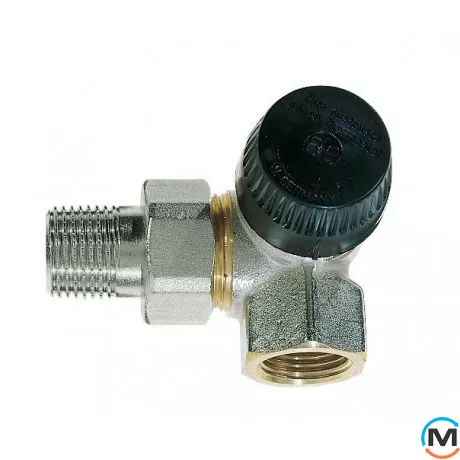 Термостатический клапан Resideo (Honeywell) с вставкой ВВ V2000LBB10, Диаметр резьбы: 1/2", Исполнение: Торцевой левый, Цвет: Никелированный, Присоединение: М30х1,5, фото 