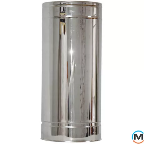 Труба дымоходная L=0,25м ф 120/180 н/оц 0,6мм, Тип дымохода: Двухстенный (Сендвич), Материал дымохода: Нержавейка/Оцинковка, Диаметр (мм): 120/180, Толщина стенки (мм): 0.6, Длина (мм): 250, фото 