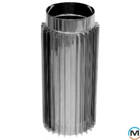 Труба-радиатор для дымохода L=0,5м ф 160 0,8мм из нержавейки, Диаметр (мм): 160, Толщина стенки (мм): 0.8, Длина (мм): 500, фото 