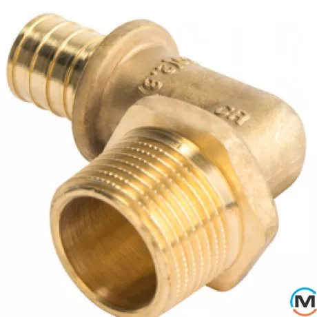 Куточок Rehau Rautitan RX із зовнішнім різьбленням 16-R 1/2, Варіант: Звичайний, Тип різьблення: Зовнішня, Діаметр різьблення: 1/2", Діаметр (мм): 16, Робочий тиск (бар): 10, Матеріал: Латунь червона, фото 