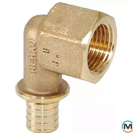 Уголок Rehau Rautitan RX с внутренней резьбой 16-Rp 1/2, Вариант: Обычный, Тип резьбы: Внутренняя, Диаметр резьбы: 1/2", Диаметр (мм): 16, Рабочее давление (бар): 10, Материал: Латунь красная, фото 