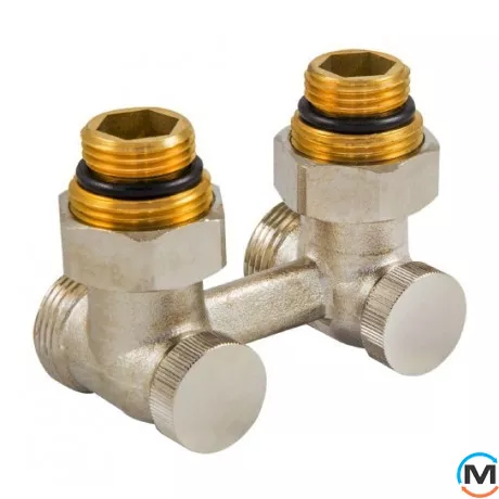 Узел нижнего подключения Schlosser 3/4x3/4 + 2 1/2x3/4 угловой, Диаметр резьбы: 1/2", Исполнение: Угловой, Цвет: Никелированный, фото 