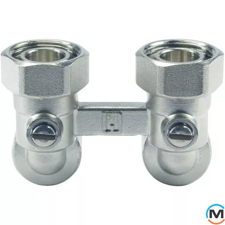 Узел нижнего подключения Verafix-VKЕ V2495EX020A, Диаметр резьбы: 3/4", Исполнение: Угловой, Цвет: Никелированный, фото 