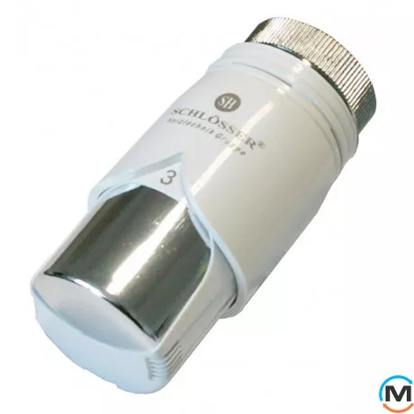 Термостатическая головка Schlosser DIAMANT PLUS SH белая хром, фото 