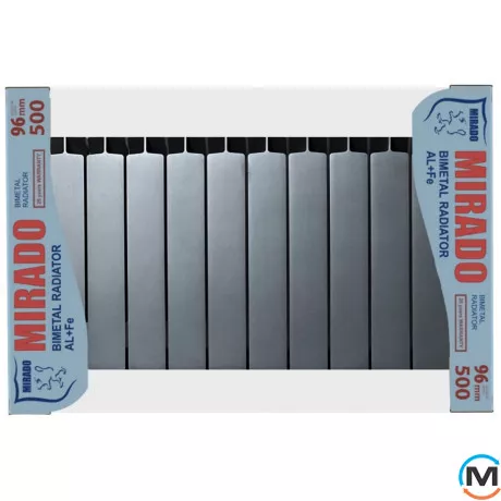 Биметаллический радиатор Mirado 96/500 silver (10 секций), фото , изображение 2