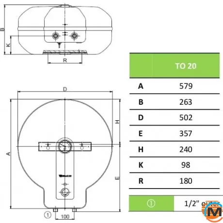 Бойлер электрический Drazice TO-20.1, фото , изображение 3