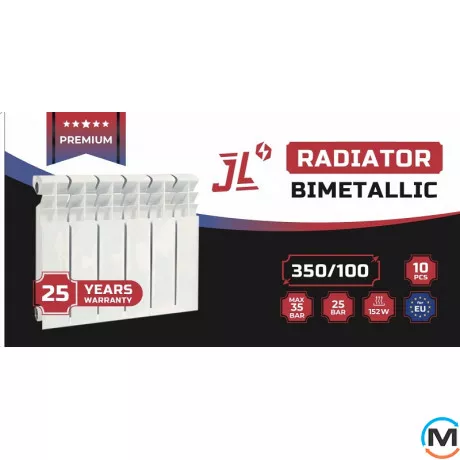 Радіатор секційний JL біметалічний PREMIUM 350/100, Міжосьова відстань (мм): 350, фото , зображення 7