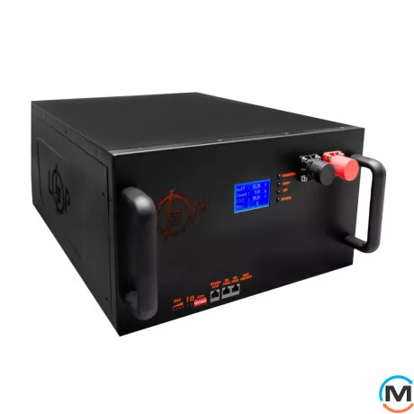 Акумулятор LogicPower LiFePO4 51,2V - 100 Ah (5120Wh) (Smart BMS 200A/100А) з LCD метал Smart RM, фото , зображення 2