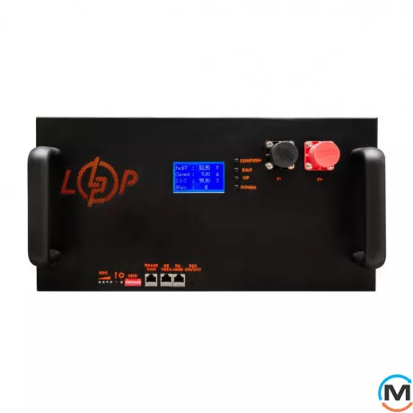 Акумулятор LogicPower LiFePO4 51,2V - 100 Ah (5120Wh) (Smart BMS 200A/100А) з LCD метал Smart RM, фото 