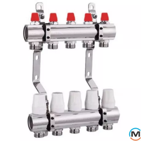 Коллектор распределительный JL 3 вых. 1х3/4", Количество выходов: 3, Тип коллектора: С термоклапанами, фото 