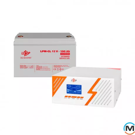 Комплект резервного питания LogicPower ИБП + гелевая батарея (UPS B1500 + АКБ GL 1200Wh), фото 