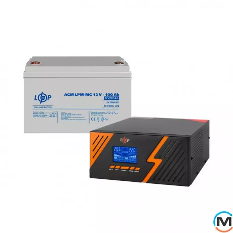 Комплект резервного питания LogicPower (LogicPower) ИБП + мультигелевая батарея (UPS B1500 + АКБ MG 1200Wh), фото 