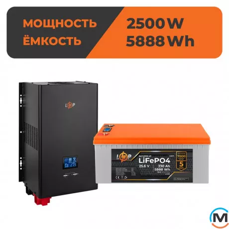 Комплект резервного питания LogicPower (LogicPower) ИБП + литиевая (LiFePO4) батарея (UPS W3600+ АКБ LiFePO4 5888W), фото , изображение 2