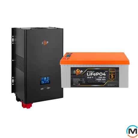 Комплект резервного живлення LogicPower (LogicPower) ДБЖ + літієва (LiFePO4) батарея (UPS W5000+ АКБ LiFePO4 5888W), фото 