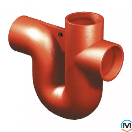 Сифон із ливарного чавуну горизонтал./верт. SML DN125мм RSP GV125, Діаметр (мм): 125, Довжина (мм): 390, фото 