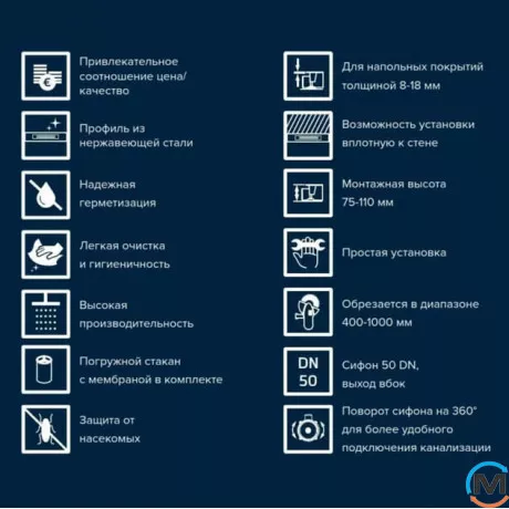 Комплект инсталляции TECElineo душевого профиля, нержавеющая сталь матовая, фото , изображение 3