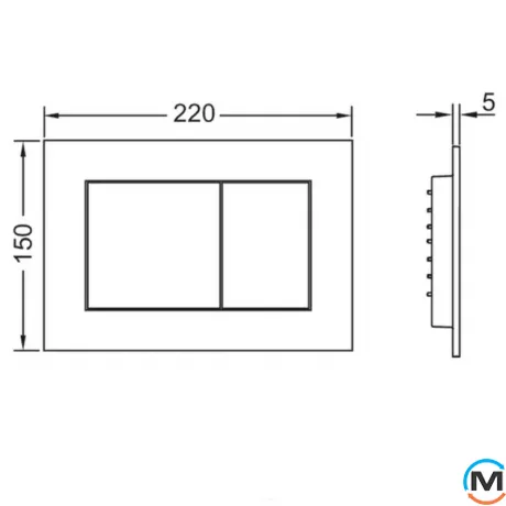 Комплект установки TECEbase (модуль+панель змиву TECEnow чорна матова+кріплення+прокладка), 1120мм, фото , зображення 7