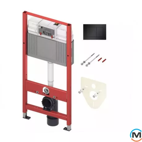 Комплект установки TECEbase (модуль+панель змиву TECEnow чорна матова+кріплення+прокладка), 1120мм, фото 