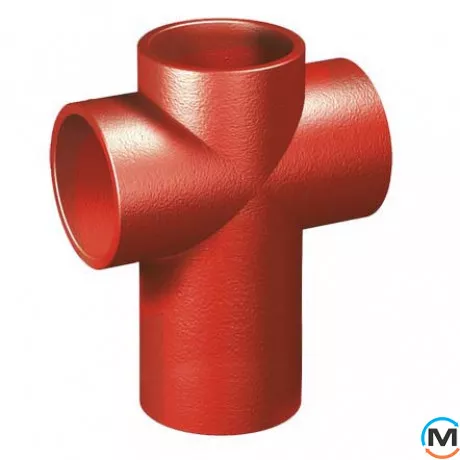 Хрестовина з ливарного чавуну SML 88* подовж. 210мм двопл. DN100x100x100 мм RSP EA10010088LANG, Градус (град.): 88, Виконання: Подовжений, Діаметр (мм): 100, Модифікація: DN 100x100x100  , фото 