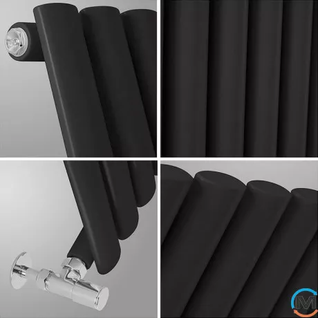 Радиатор дизайнерский Ideale Adele 11 8/1800/472 черный, Цвет: Черный, Высота (мм): 1800, Ширина (мм): 472, Количество рядов: 1, фото , изображение 2