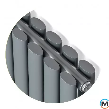 Радіатор дизайнерський Ideale Adele 12 5/1800/295 антрацит, Колір: Антрацит, Висота (мм): 1800, Ширина (мм): 295, Кількість рядів: 2, фото , зображення 2