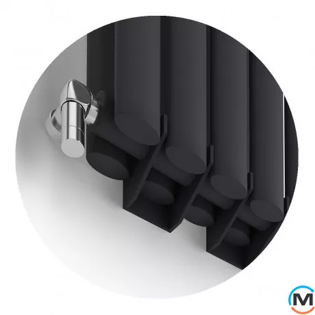 Радіатор дизайнерський Ideale Adele 12 5/1800/295 чорний, Колір: Чорний, Висота (мм): 1800, Ширина (мм): 295, Кількість рядів: 2, фото , зображення 2