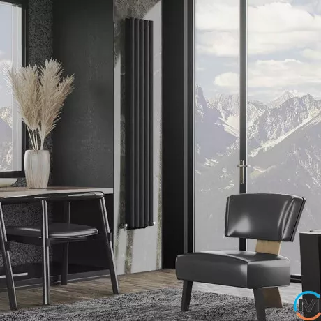 Радіатор дизайнерський Ideale Adele 12 5/1800/295 чорний, Колір: Чорний, Висота (мм): 1800, Ширина (мм): 295, Кількість рядів: 2, фото , зображення 3