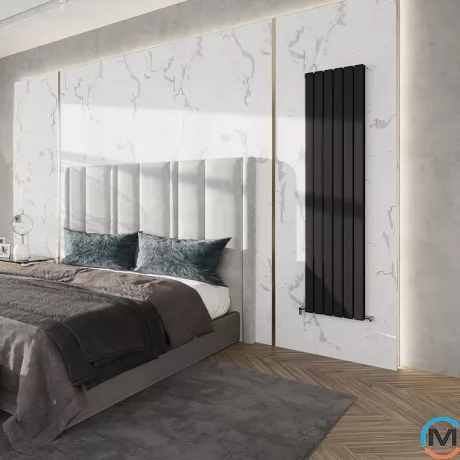 Радиатор дизайнерский Ideale Vittoria 12 4/1800/272 черный, Исполнение: Вертикальный, Цвет: Черный, Высота (мм): 1800, Ширина (мм): 272, Количество рядов: 2, фото , изображение 3