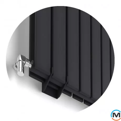 Радиатор дизайнерский Ideale Vittoria 12 5/1800/340 черный, Исполнение: Вертикальный, Цвет: Черный, Высота (мм): 1800, Ширина (мм): 340, Количество рядов: 2, фото , изображение 2