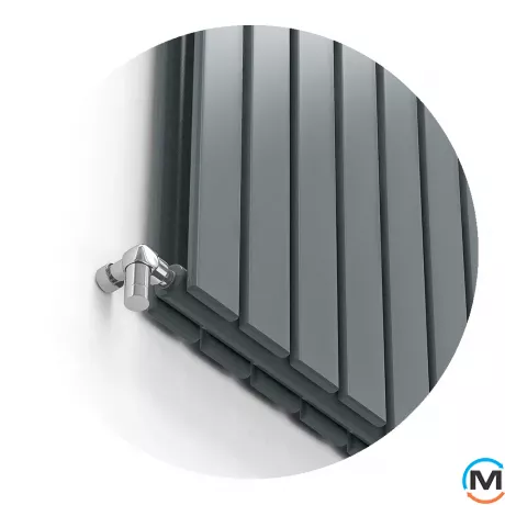 Радіатор дизайнерський Ideale Vittoria 12 6/1800/408 антрацит, Виконання: Вертикальний, Колір: Антрацит, Висота (мм): 1800, Ширина (мм): 408, Кількість рядів: 2, фото , зображення 2