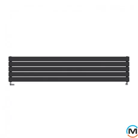 Радіатор дизайнерський Ideale Vittoria H 12 5/340/1600 чорний, Виконання: Горизонтальний, Колір: Чорний, Висота (мм): 340, Ширина (мм): 1600, Кількість рядів: 2, фото 
