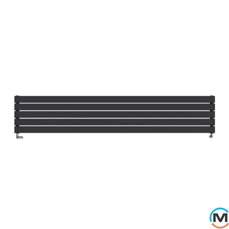 Радіатор дизайнерський Ideale Vittoria H 12 5/340/1800 чорний, Виконання: Горизонтальний, Колір: Чорний, Висота (мм): 340, Ширина (мм): 1800, Кількість рядів: 2, фото 