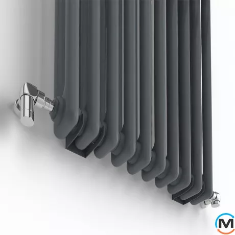 Радіатор із полицями Ideale Zeta 12 10/1800/460 антрацит, Колір: Антрацит, Кількість секцій: 10, фото , зображення 2