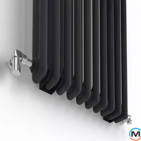 Радіатор із полицями Ideale Zeta 12 10/1800/460 чорний, Колір: Чорний, Кількість секцій: 10, фото , зображення 2