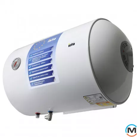 Бойлер Isto 80 2kWt Horizont IH804420/1h, Тип (ТЭНа): Мокрый, Объем (л): 80, Исполнение: Горизонтальный, фото , изображение 2