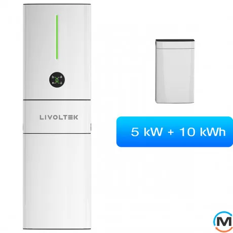 Комплект инвертор+батарея Livoltek All-in-One ESS, 5KW hybrid inverter, 10kWh LFP Battery, Емкость комплекта / ИБП (Ватт/Час): 10000, фото 
