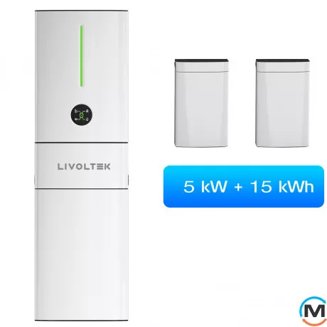 Комплект инвертор+батарея Livoltek All-in-One ESS, 5KW hybrid inverter, 15kWh LFP Battery, Емкость комплекта / ИБП (Ватт/Час): 15000, фото 