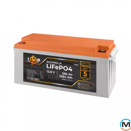 Аккумулятор LogicPower LiFePO4 12,8V - 280 Ah (3584Wh) (BMS 150A/75А) пластик для ИБП, фото , изображение 2