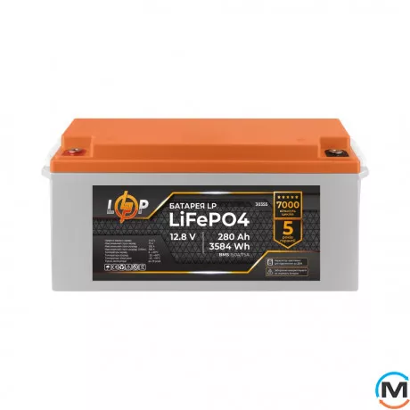 Аккумулятор LogicPower LiFePO4 12,8V - 280 Ah (3584Wh) (BMS 150A/75А) пластик для ИБП, фото 