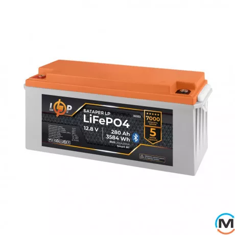 Аккумулятор LogicPower LiFePO4 12,8V - 280 Ah (3584Wh) (BMS 200A/100А) пластик Smart BT, Емкость, Ah: 280, Номинальное напряжение АКБ, V: 12, Назначение: для  ИБП, Емкость комплекта / ИБП (Ватт/Час): 3584, фото , изображение 2