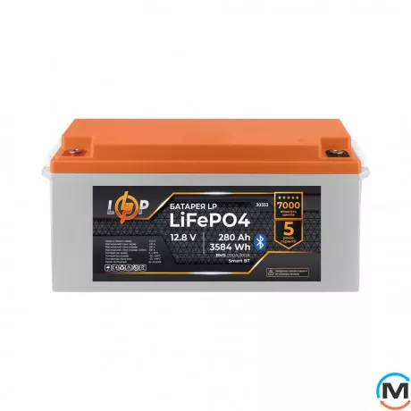 Аккумулятор LogicPower LiFePO4 12,8V - 280 Ah (3584Wh) (BMS 200A/100А) пластик Smart BT, Емкость, Ah: 280, Номинальное напряжение АКБ, V: 12, Назначение: для  ИБП, Емкость комплекта / ИБП (Ватт/Час): 3584, фото 