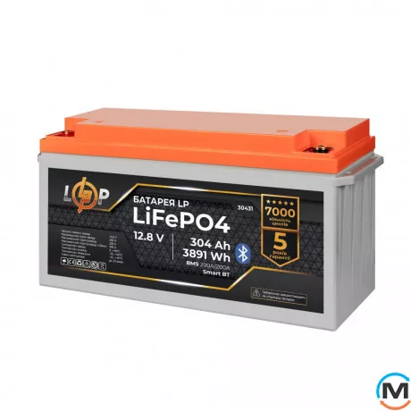 Акумулятор LogicPower LiFePO4 12,8V - 304 Ah (3891Wh) (BMS 200A/200А) пластик Smart BT, Ємність, Ah: 304, Номінальна напруга АКБ, V: 12, Призначення: для ДБЖ, Ємність комплекту / ДБЖ (Ватт/Год): 3891, фото , зображення 2