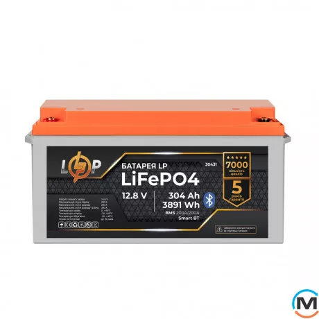 Акумулятор LogicPower LiFePO4 12,8V - 304 Ah (3891Wh) (BMS 200A/200А) пластик Smart BT, Ємність, Ah: 304, Номінальна напруга АКБ, V: 12, Призначення: для ДБЖ, Ємність комплекту / ДБЖ (Ватт/Год): 3891, фото 