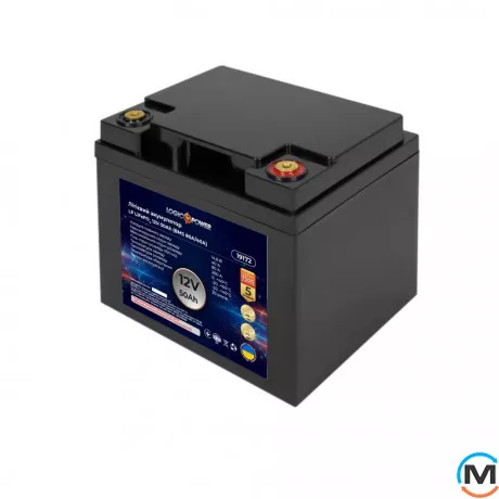 Акумулятор LogicPower LiFePO4 12V (12,8V) – 50 Ah (640Wh) (BMS 80A/40А) пластик, фото 
