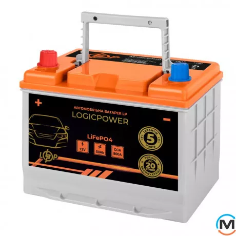 Автомобильный литиевый аккумулятор LogicPower LiFePO4 12V - 50 Ah (+ слева) BMS 800А, фото , изображение 2