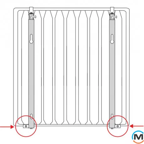 Комплект быстрого крепления MB-FIX (2 шт.) F7V для стального радиатора (Н=900 мм), Высота (мм): 900, фото , изображение 2