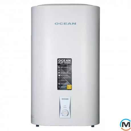Водонагреватель Ocean FLAT RZB100M, ET+WT BASIC 100л, Тип (ТЭНа): Мокрый, Объем (л): 100, фото 