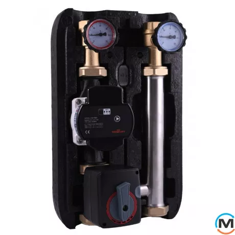 Насосная группа Termojet со смесителем 1" ВР в EPP BLACK теплоизоляции без насоса НГ – 48л, Линия подачи: Слева, фото 