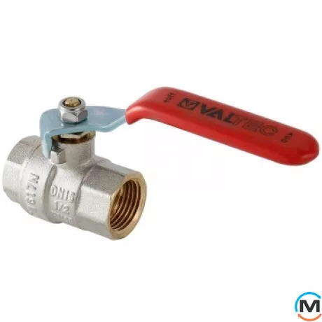 Кран шаровый Valtec ручка вн.-вн. 1/2", Тип резьбы: Внутренняя/Внутренняя, Диаметр резьбы: 1/2", Исполнение: Прямой, Тип ручки: Ручка, Рабочее давление (бар): 40, Материал: Латунь, фото 
